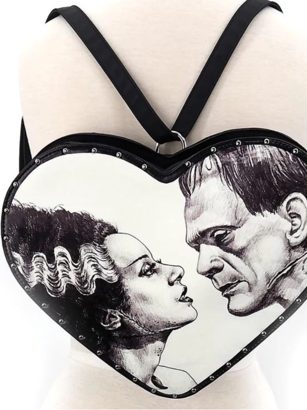 Glow In The Dark Heart Shape Frank W/ Bride Backpack - Picture 4 of 5